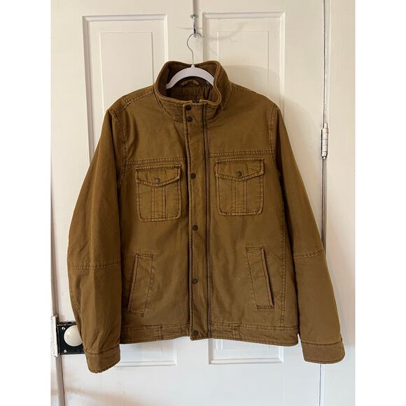 Levi’s Men’s medium Snap Chest Pocket Cotton Twill Jacket coat chore trucker tan - Picture 1 of 6